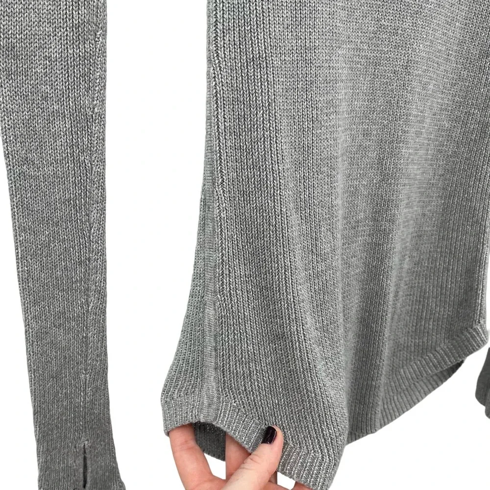 Lululemon Cabin Yogi Long Sleeve Pullover Sweater Heathered Grey Crewneck Size 0